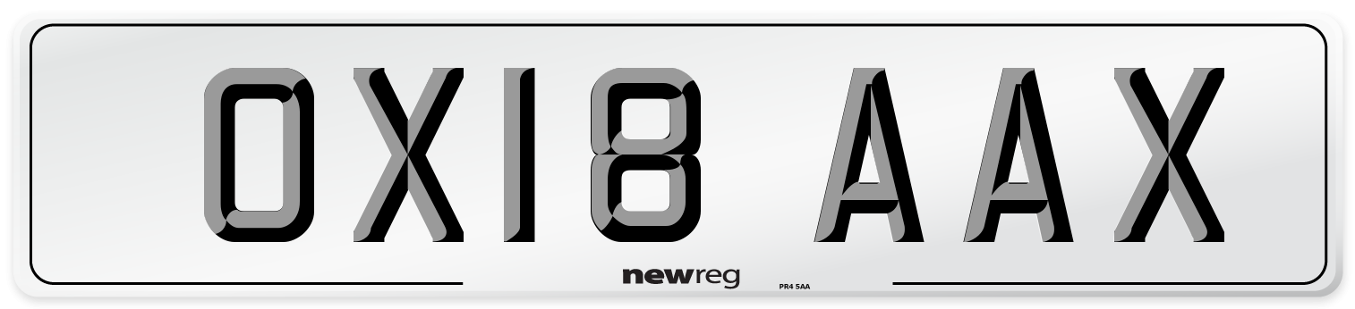 OX18 AAX Number Plate from New Reg